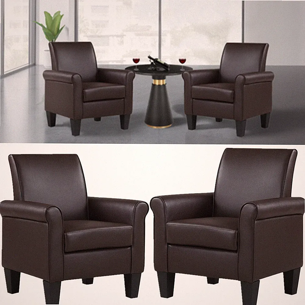 PU Leather Recliner Chair Living Room Single Sofa Home Theater Seating Brown
